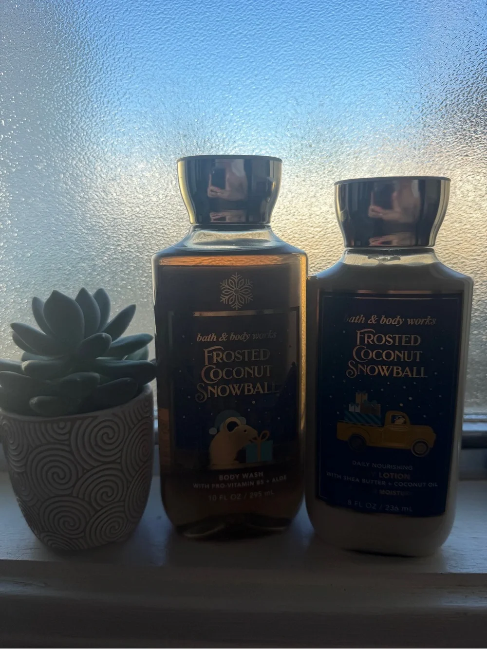 Bath & Body Works Frosted Coconut Snowball Body Wash & Lotion - Blue